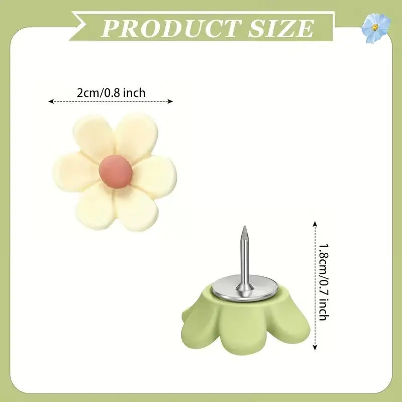 Floral Resin Push Pins | Decorative Thumbtacks 10/20-Pack Decorative Push Pins QXL