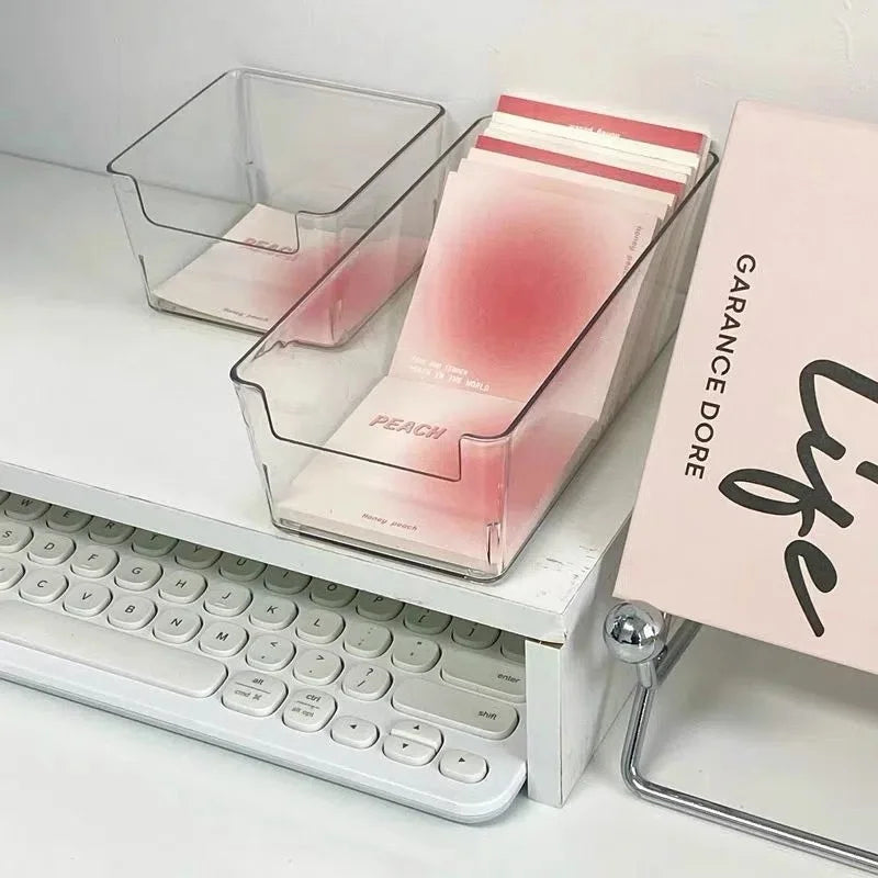 Clear Plastic Desktop Storage Box Organizer | 20×9.5×5.8cm Desktop Storage Box QXL