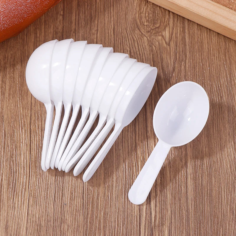 10-Pack Plastic Measuring Scoops 7g 15ml | Coffee & Powder Measuring Scoop Set QXL White