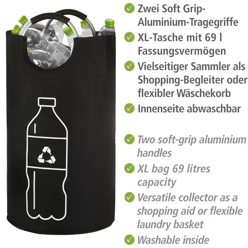 82L Foldable Recycling Bag | Large Bottle Storage Bin Recycling Storage Bag QXL