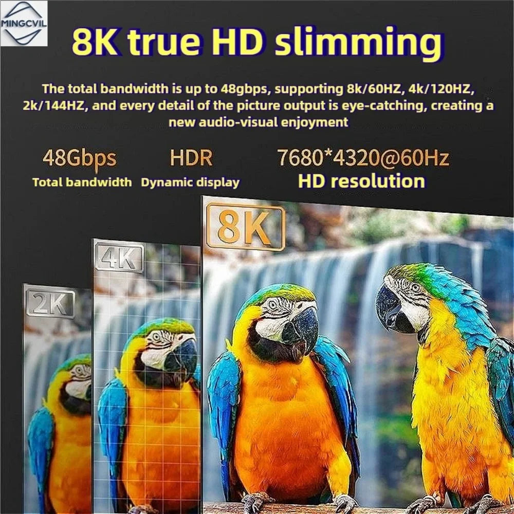 HDMI 2.1 Cable 48Gbps 8K 60Hz 4K 120Hz HDR – 0.5m to 5m HDMI Cable QXL