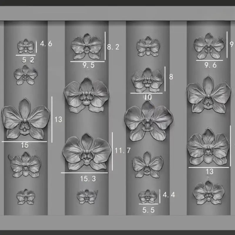 3D Orchid Silicone Nail Art Mold | DIY Floral Manicure Template Silicone Nail Mold QXL