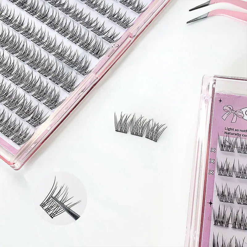No-Glue Sunflower False Eyelashes | DIY Segmented Lash Clusters DIY False Lashes QXL