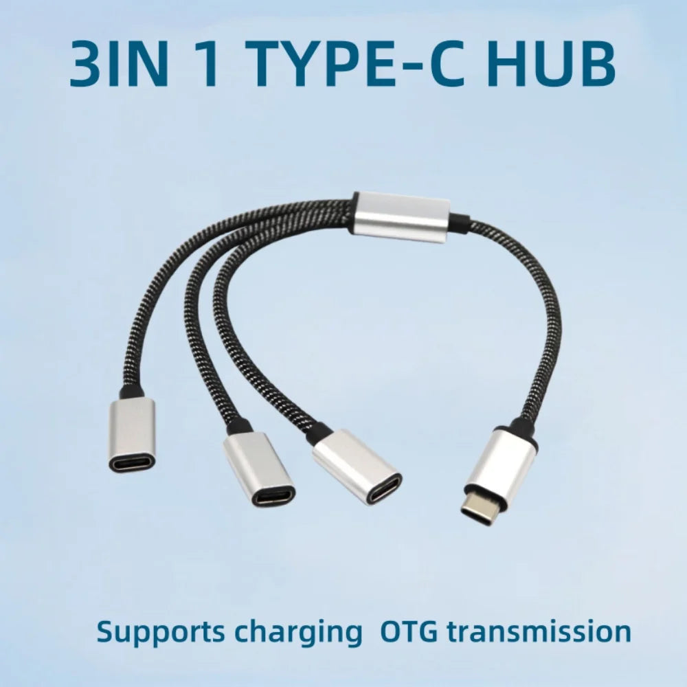 4-Port USB-C Hub Splitter | USB 3.0 OTG Adapter for Laptop USB-C Hub QXL