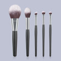 5-Piece Black & Silver Makeup Brush Set | Face & Eye Brushes Makeup Brush Set QXL Black 5pcs