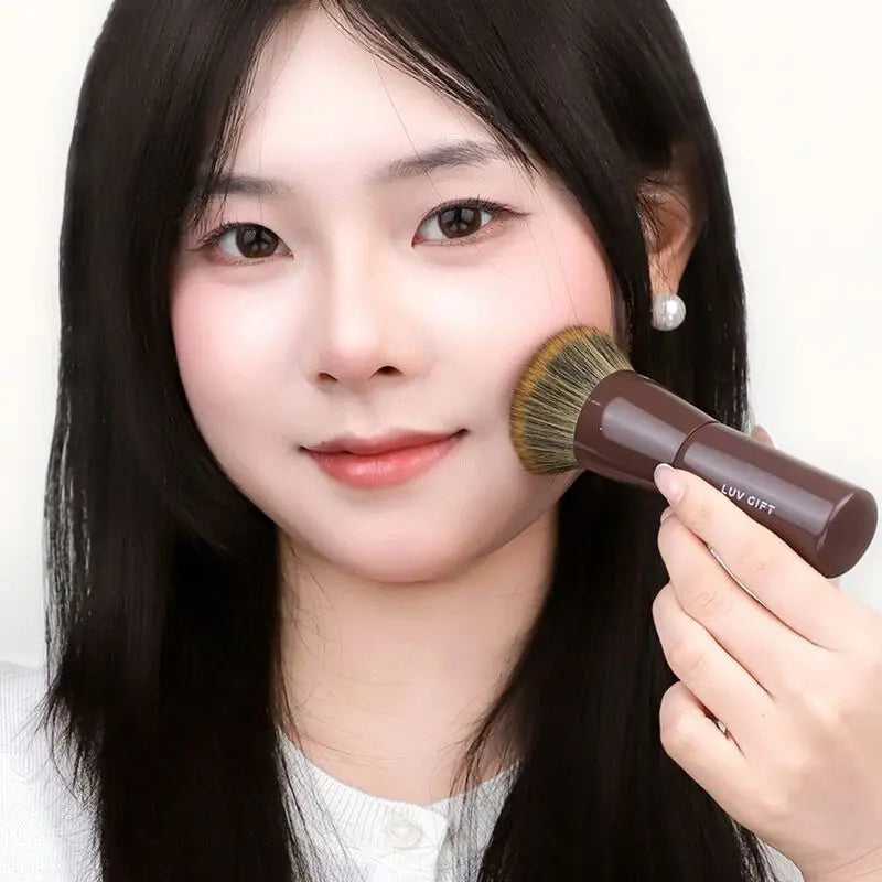 Flat Head Powder Brush – Soft Wool Fiber Blush & Setting Powder Makeup Brush QXL