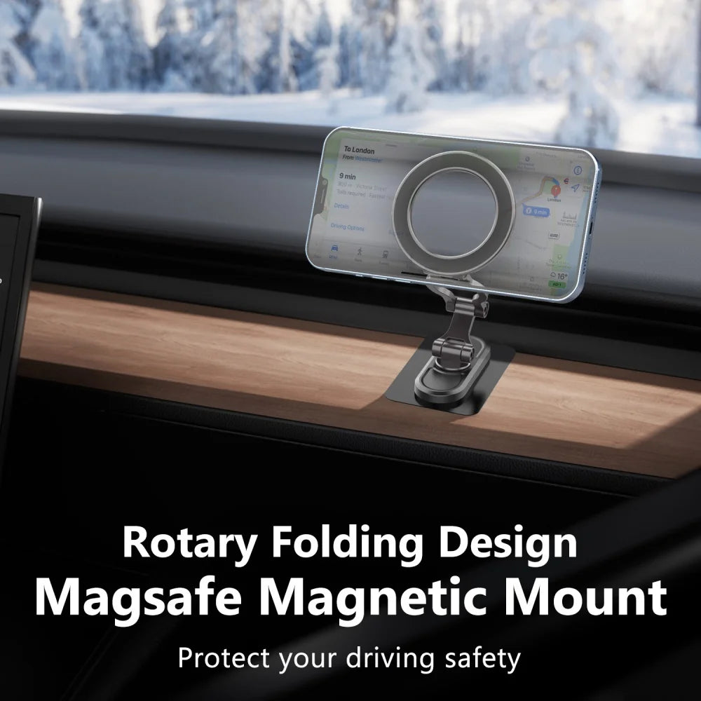 360° Magnetic Car Phone Mount | Foldable Metal Suction Cup Car Phone Mount QXL