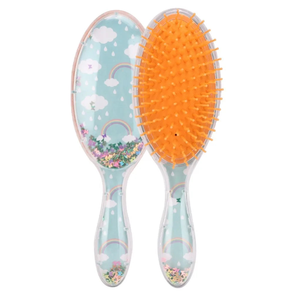 Air Cushion Hair Comb | Anti-Static Rainbow Glitter Cartoon Air Cushion Hair Comb QXL Rainbow
