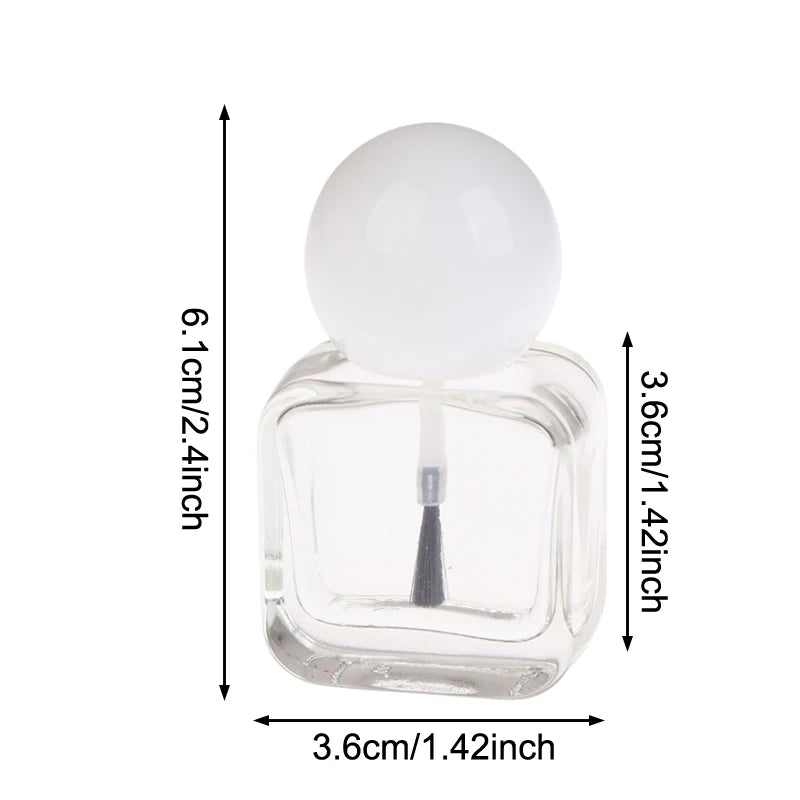 10ml Empty Glass Nail Polish Bottle with Brush Cap | Nail Art Nail Polish Bottle QXL