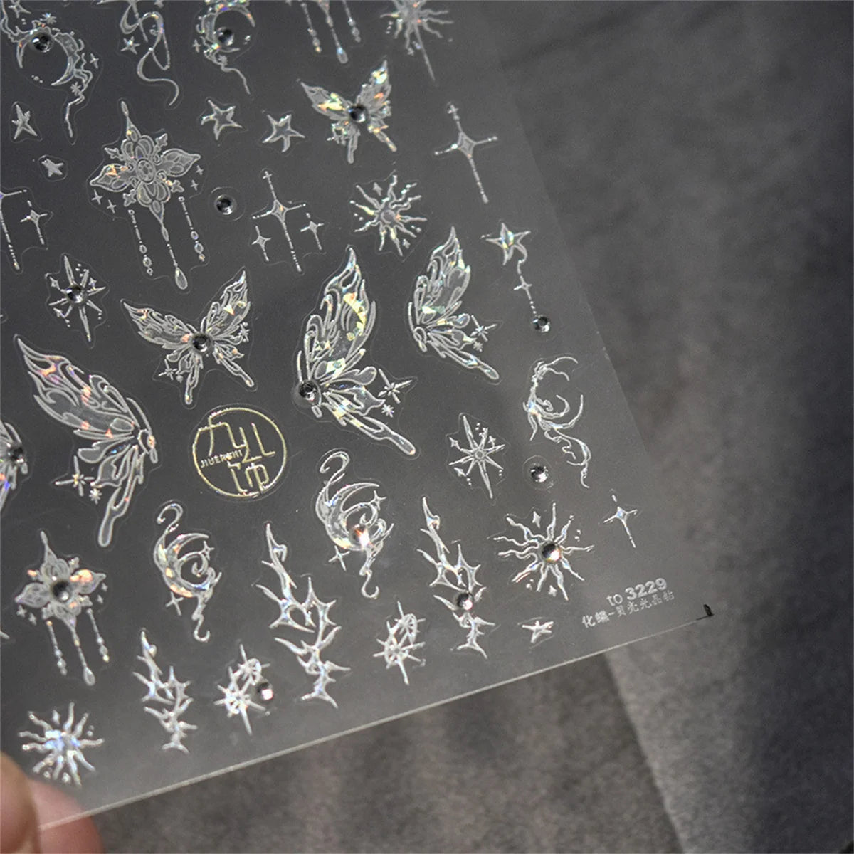5D Glitter Hollow Butterfly Nail Art Sticker | Self-Adhesive Nail Art Sticker QXL