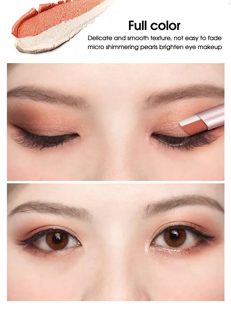 Waterproof Dual-Color Eyeshadow Stick | Gradient Shimmer Matte Eyeshadow Stick QXL