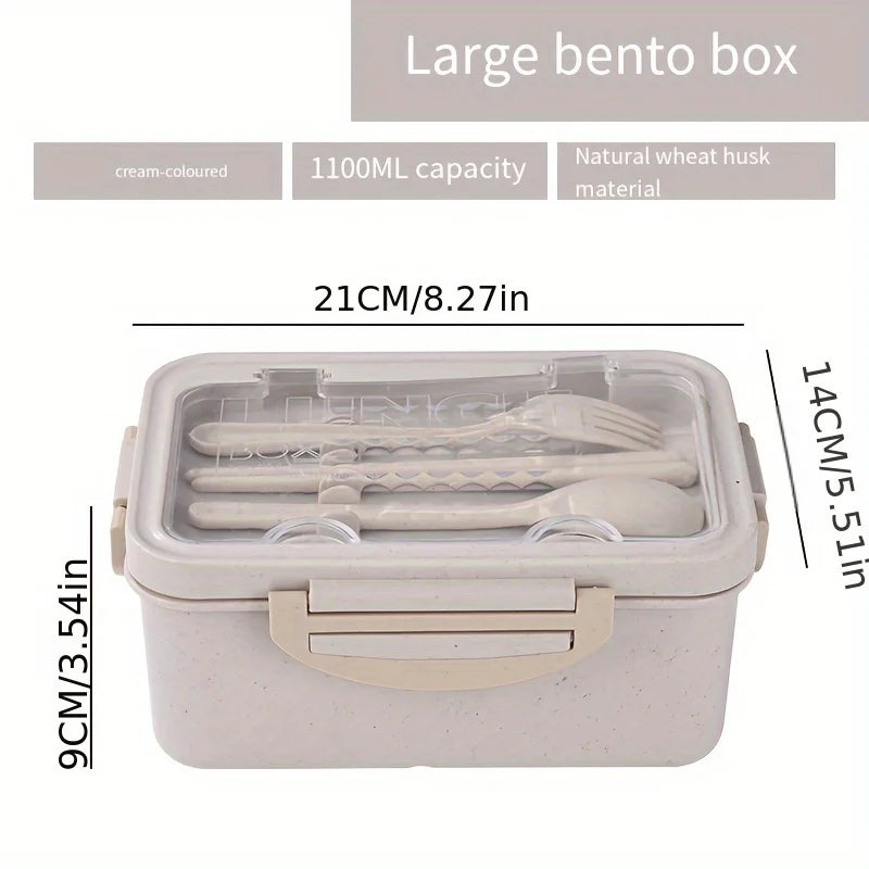 Japanese Bento Box | Microwave-Safe Multi-Compartment Lunch Box Bento Lunch Box QXL L beige