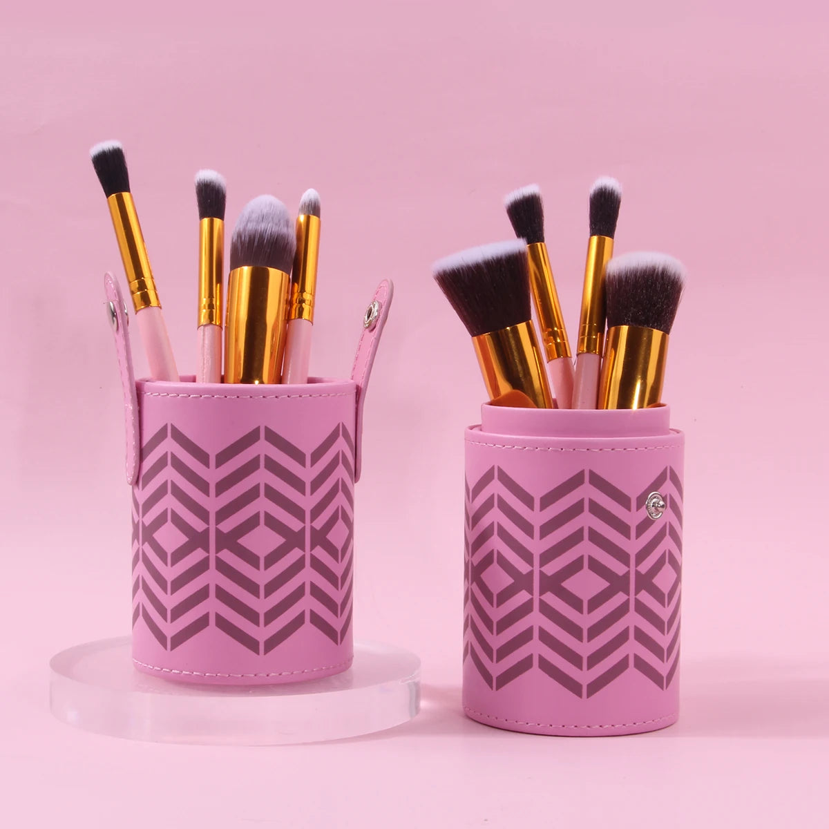 PU Leather Makeup Brush Holder & Travel Storage Cylinder Makeup Brush Organizer QXL