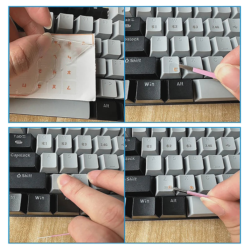 Korean Keyboard Stickers – Transparent Film, Universal Fit Keyboard Stickers QXL