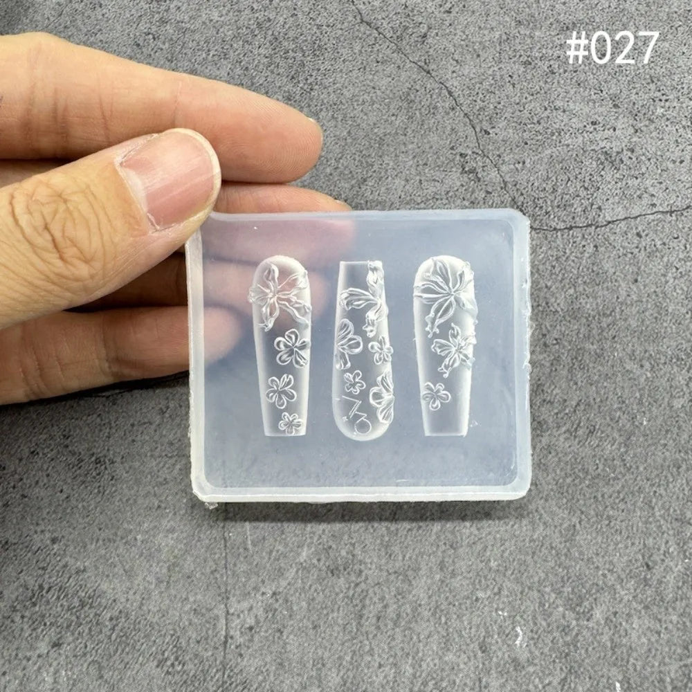 3D Silicone Nail Art Mold | Lily & Tulip Carving Templates Nail Art Mold QXL A
