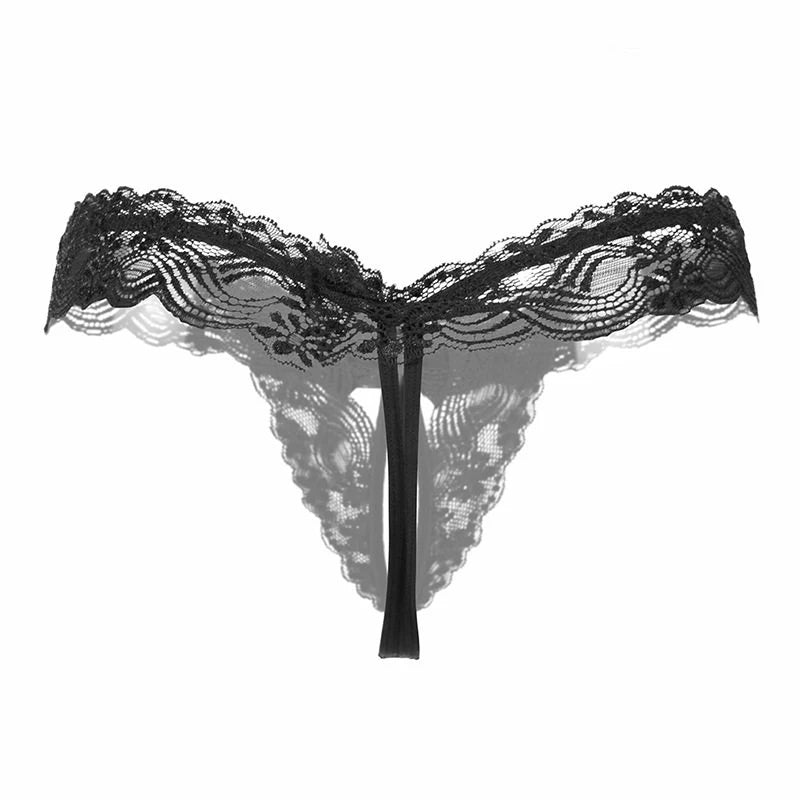 Women's Lace Thong | Pearl Beaded Transparent Panties Lace Thong Underwear QXL