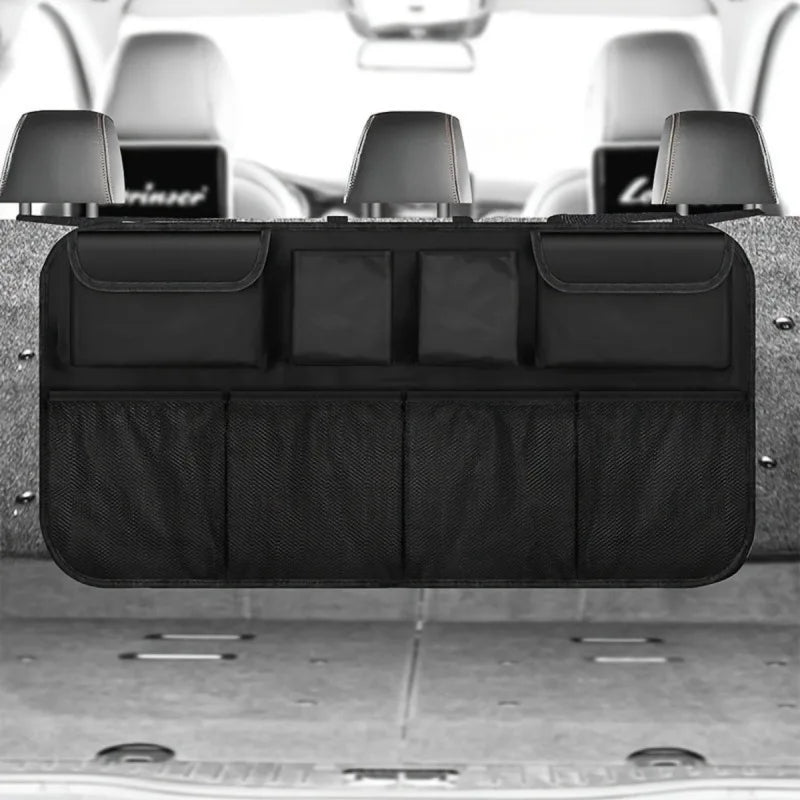 Car Seat Back Organizer – Trunk Bag with Mesh Pockets & Hooks Car Trunk Organizer QXL
