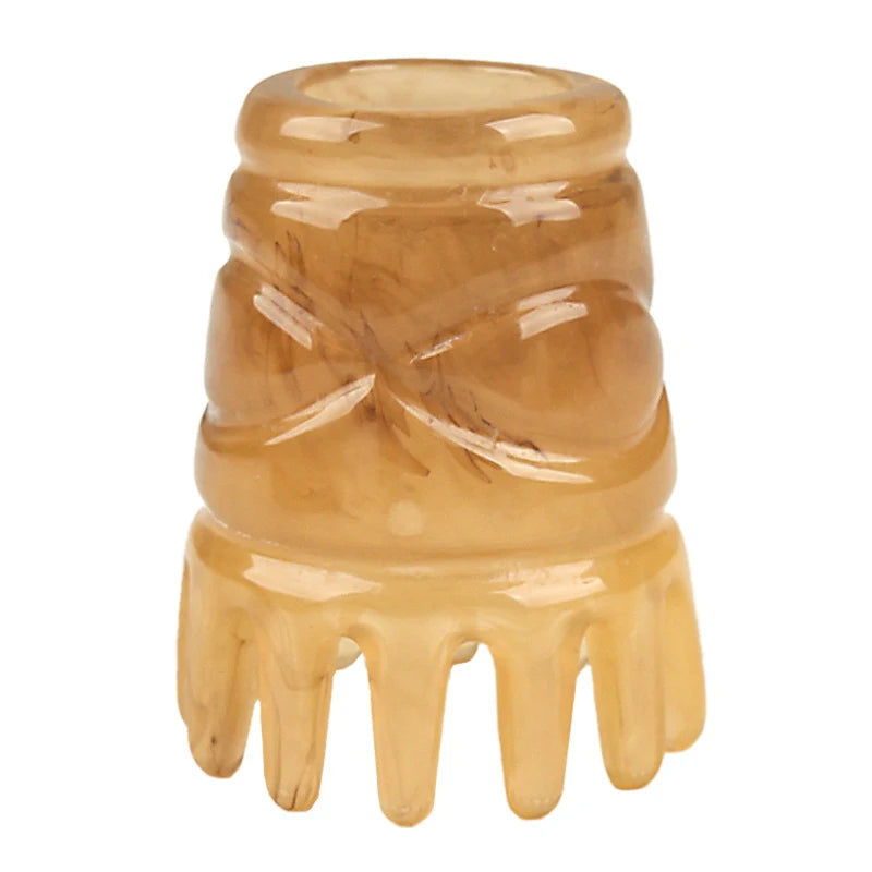 Resin Scalp Massage Comb | Gua Sha Head Massager Tool Scalp Massage Comb QXL Brown