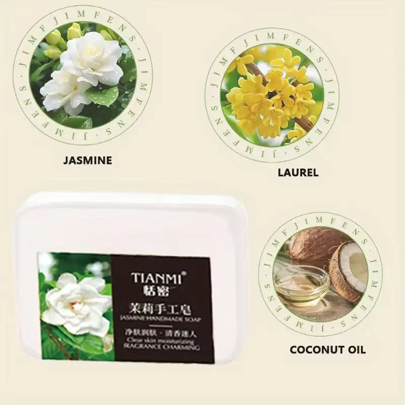 2-Pack Jasmine Handmade Soap | Moisturising Cleansing Bar Handmade Soap Bar QXL