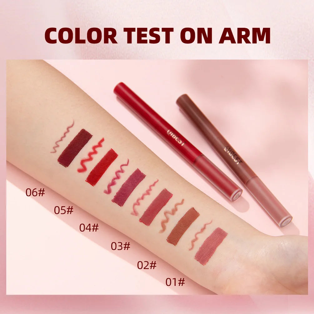 2-in-1 Lip Liner & Gloss Pencil | Long-Lasting Matte Finish Lip Liner Pencil QXL