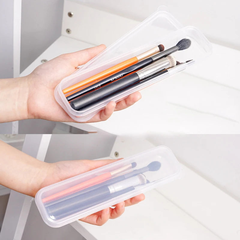 Transparent Makeup Brush Holder & Cosmetic Organizer with Lid Cosmetic Brush Organizer QXL