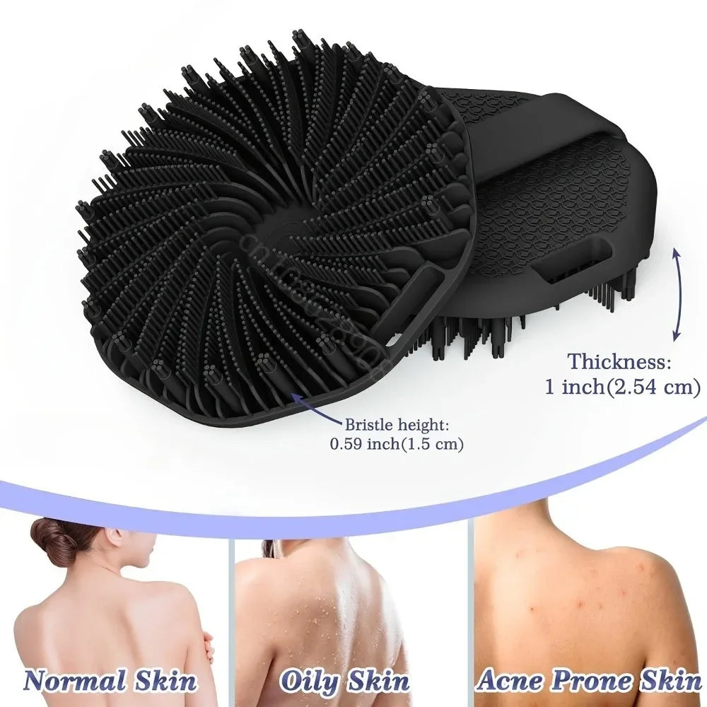4-Piece Silicone Bath & Face Cleansing Brush Set | Non-Slip Bath & Face Brush Set QXL