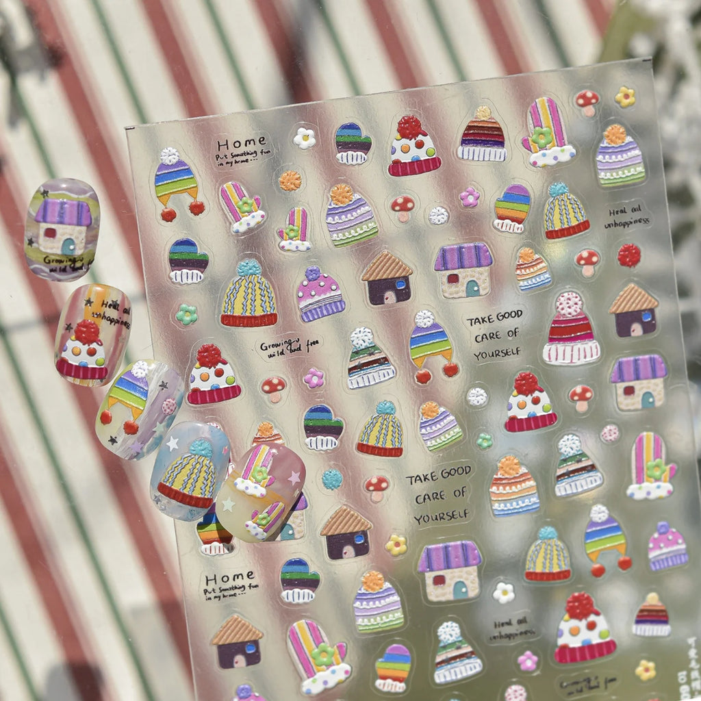 Christmas 5D Nail Stickers – Snowman & Snowflake Decals Nail Art Stickers QXL