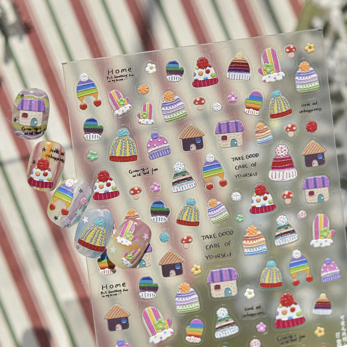 Christmas 5D Nail Stickers – Snowman & Snowflake Decals Nail Art Stickers QXL