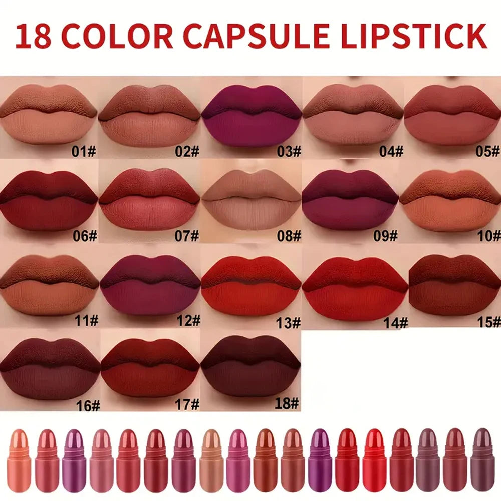 18-Piece Mini Lipstick Set | Matte, Gloss & Lip Liner Lip Makeup Set QXL