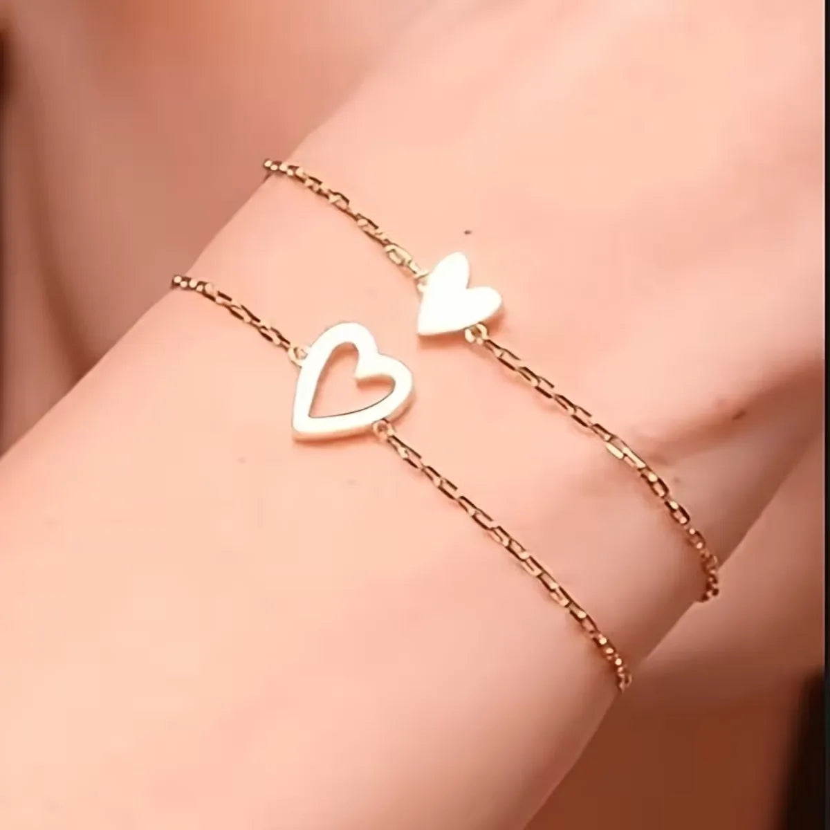 Adjustable Heart Cutout Couple Bracelet Set – 2PCS Gift Couple Bracelet Set QXL