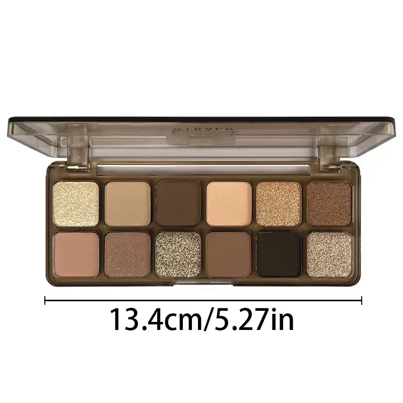 12-Color Nude & Gray Eyeshadow Palette | Matte & Shimmer Eyeshadow Palette QXL