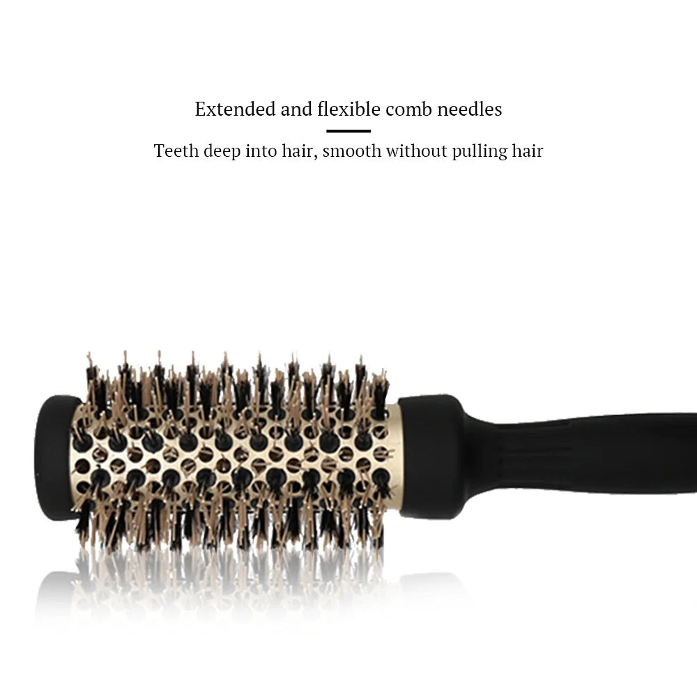 Ceramic Round Barrel Comb | Heat-Resistant Blow Dry Styling Round Barrel Comb QXL