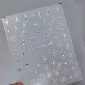 5D Rhinestone Star Nail Stickers | Gold Silver Laser Decals Nail Art Stickers QXL 1pcs TL060L