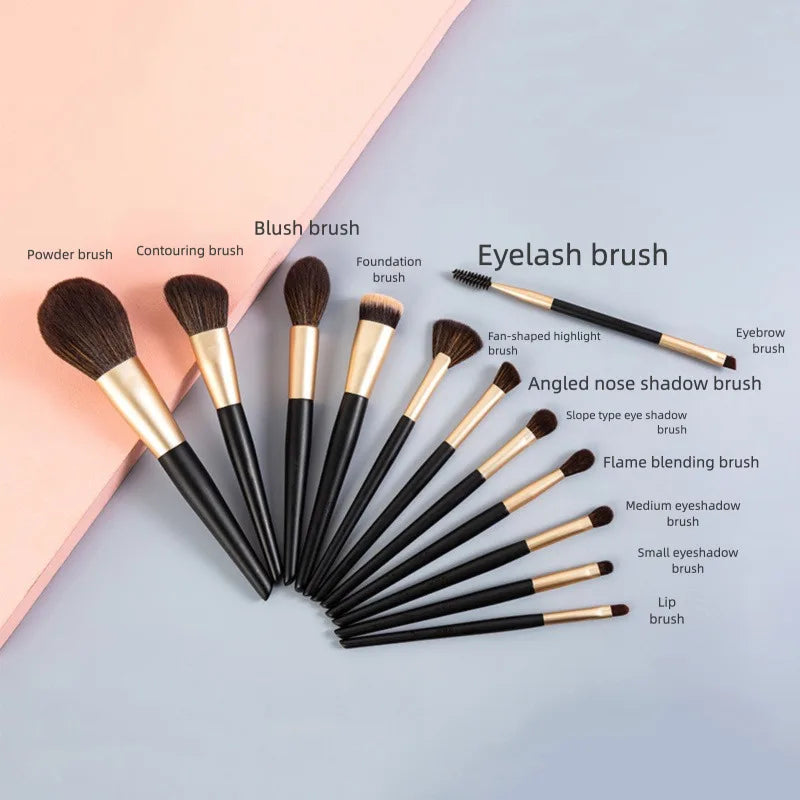 12-Piece Makeup Brush Set | Powder, Blush & Eyeshadow Kit Makeup Brush Set QXL