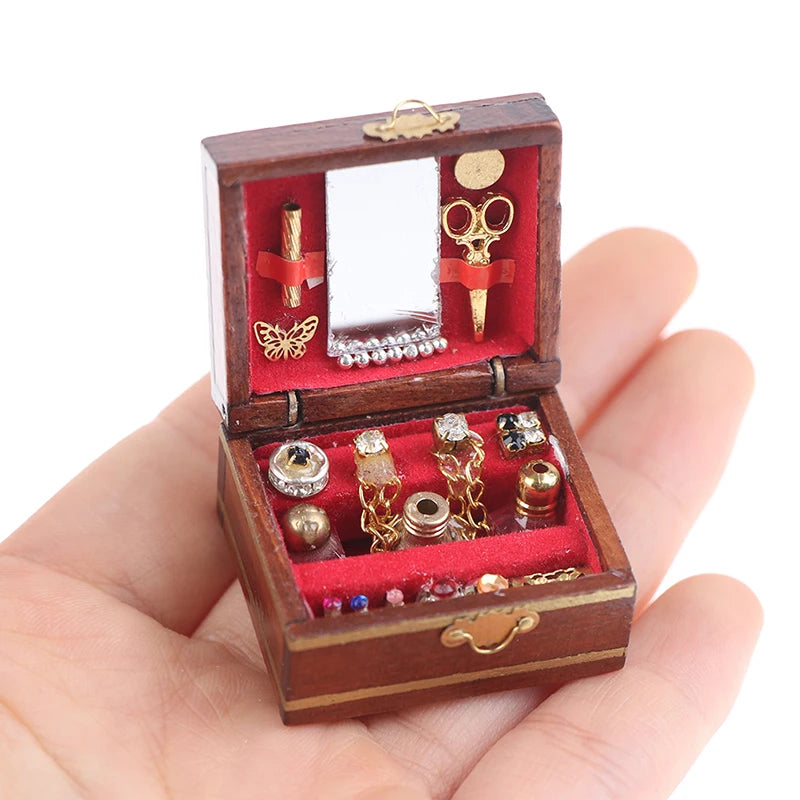 Miniature Jewelry Box | 1:12 Scale Dollhouse DIY Accessory Dollhouse Miniature QXL