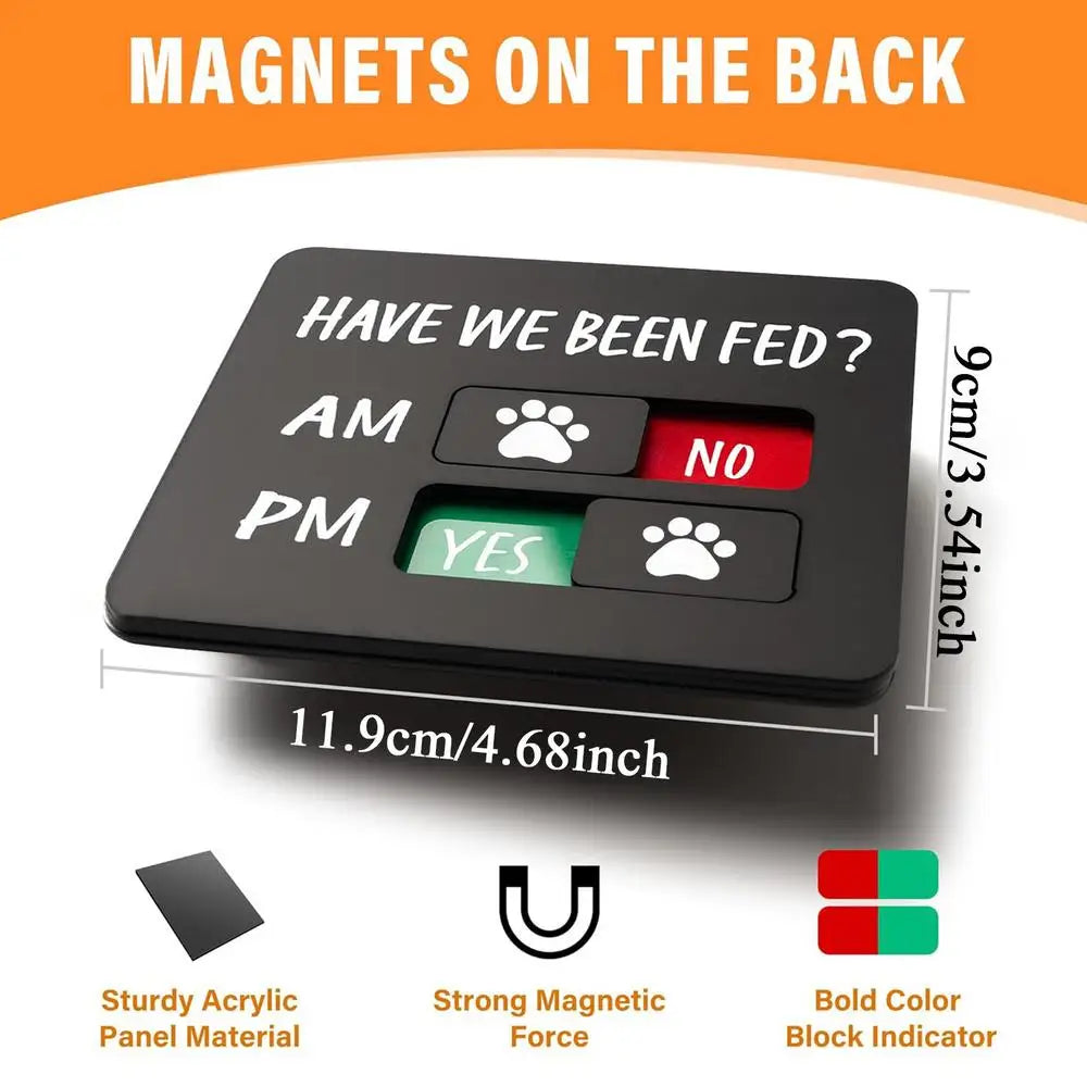 Magnetic Acrylic Dog & Cat Fed Sign | 2-Meal Feeding Tracker Pet Feeding Tracker QXL B