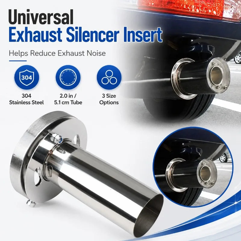 304 Stainless Steel Exhaust Silencer Insert | 2" Muffler Tip Exhaust Silencer Insert QXL