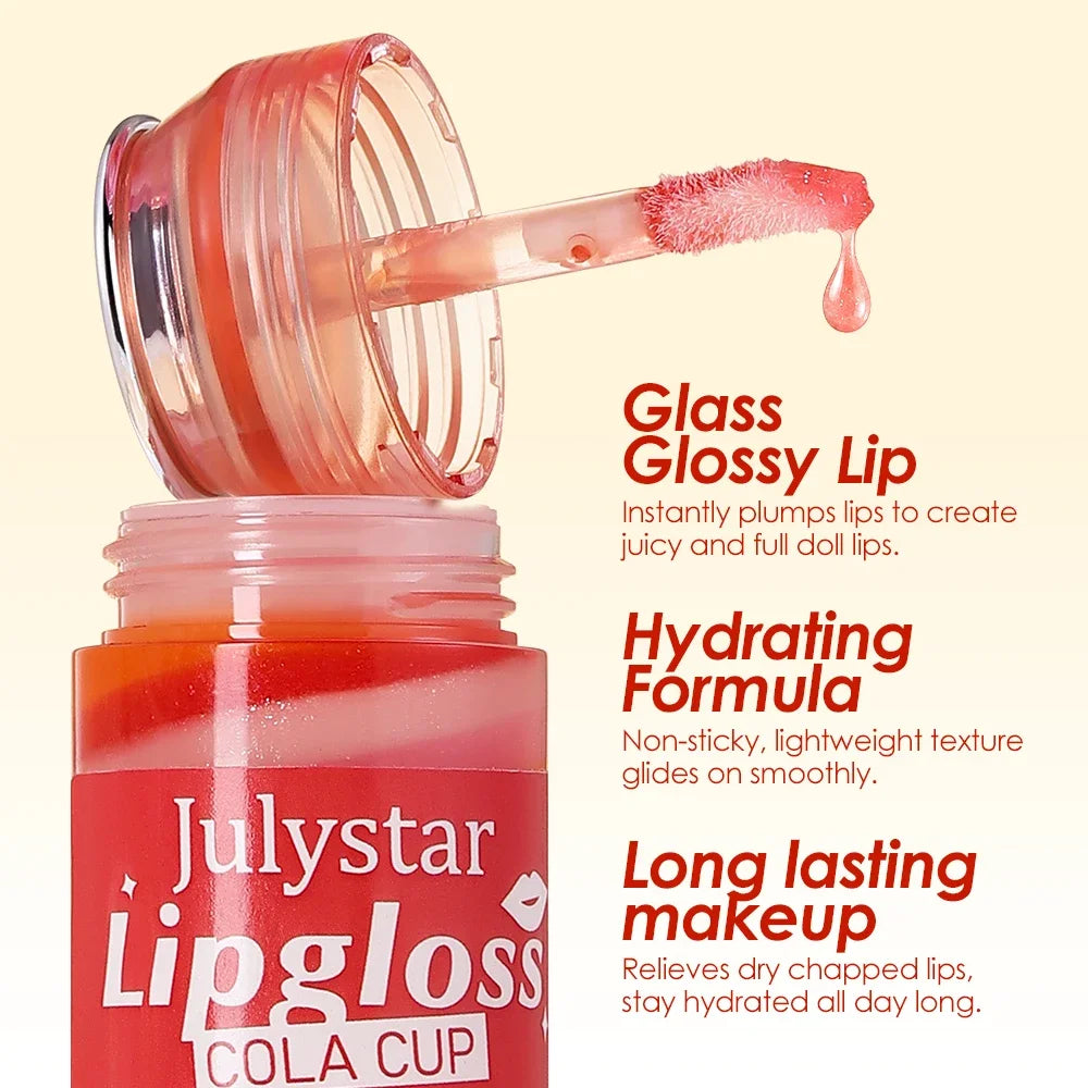 Julystar 6-Pack Shimmer Lip Gloss | Buildable Tint, Mini Can Set Shimmer Lip Gloss Set QXL
