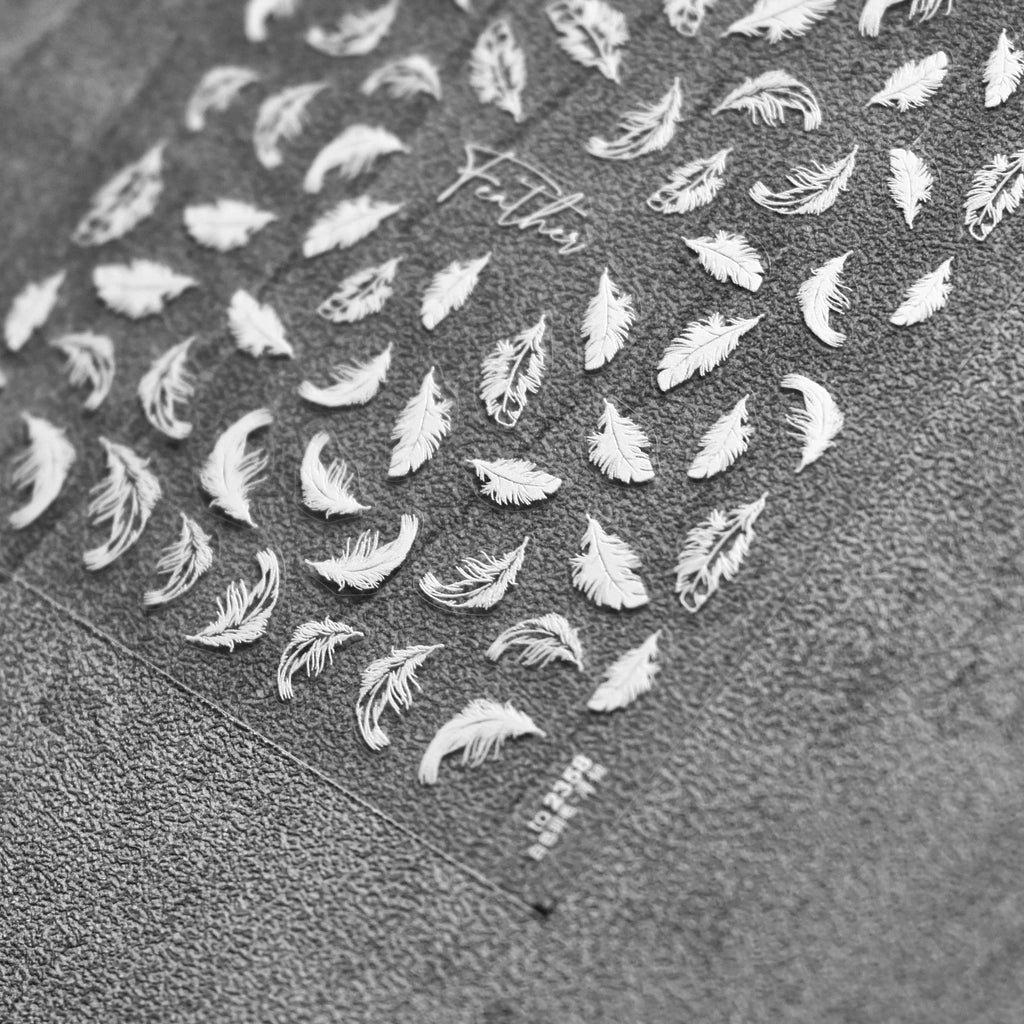 5D Feather & Letter Embossed Nail Art Stickers | NAILFYOU Nail Art Stickers QXL