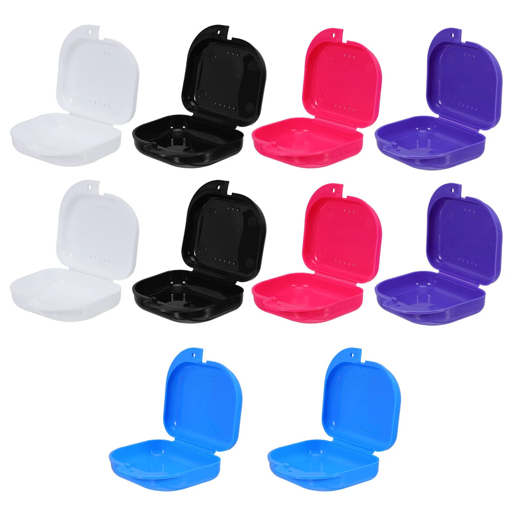 10-Pack Slim Leak-Proof Dental Retainer Cases | Travel Denture Box Dental Retainer Case QXL
