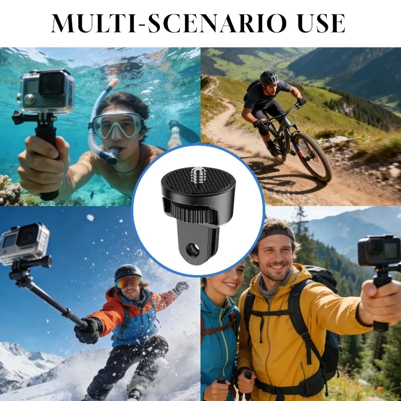 360° Rotating Action Camera Adapter | GoPro & Insta360 1/4-20 Camera Mount Adapter QXL