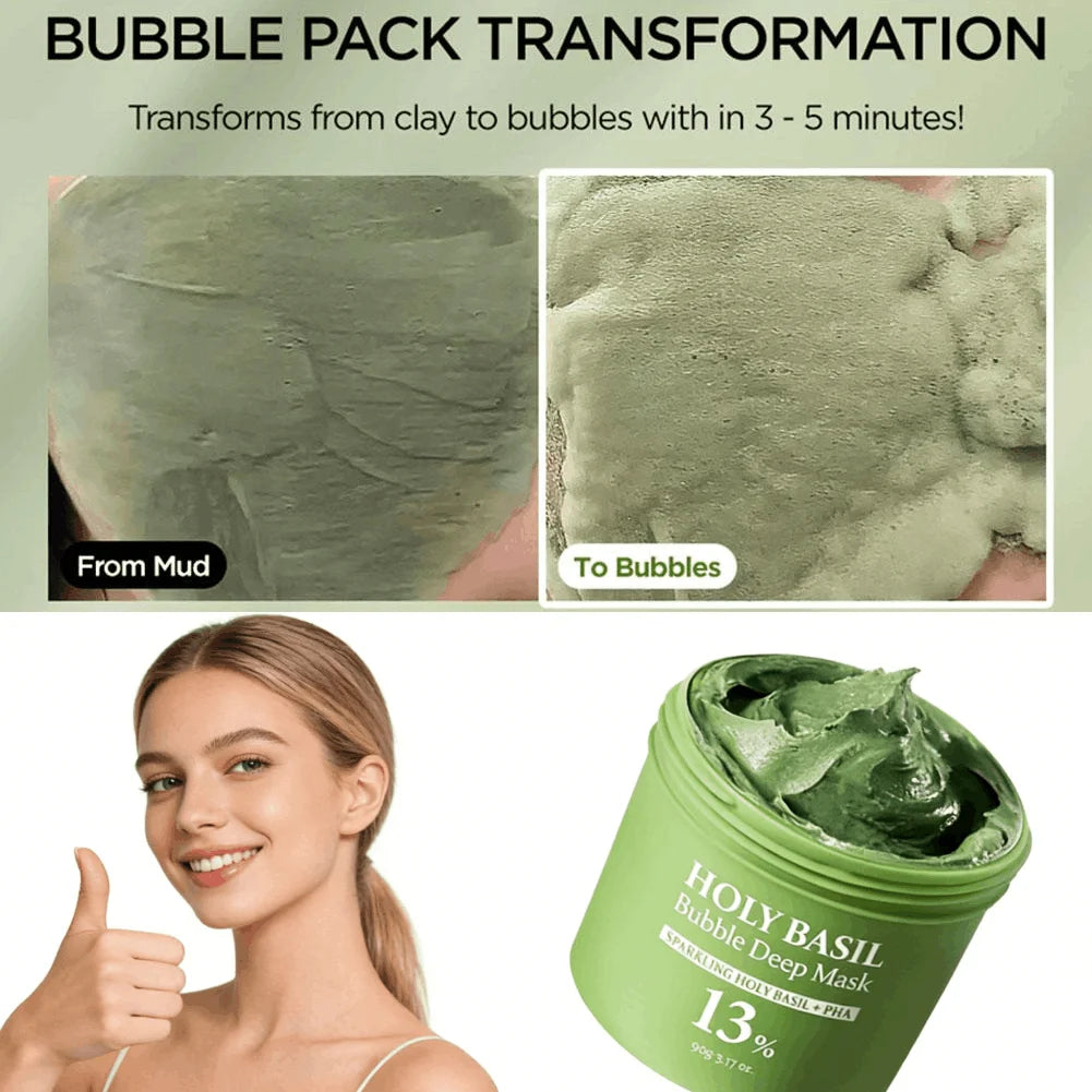 Korean Basil Bubble Clay Mask – Pore Cleanse & Oil Control Bubble Clay Mask QXL