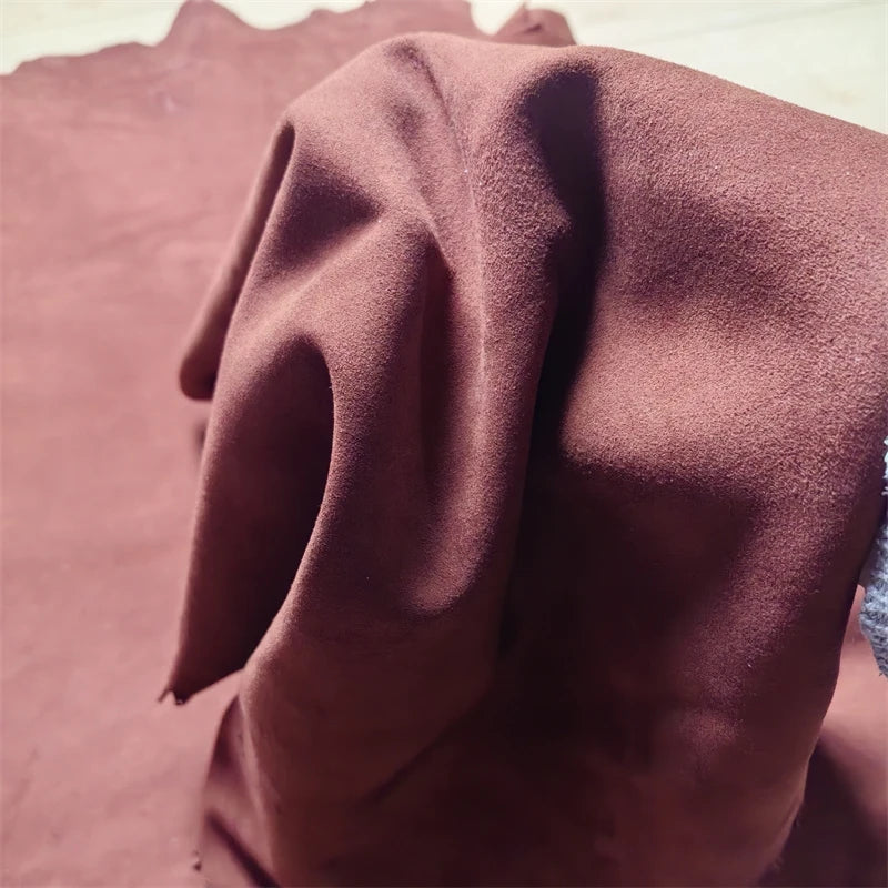 Brick Red First Layer Sheepskin Leather 0.8–1mm | DIY Craft Genuine Leather Fabric QXL
