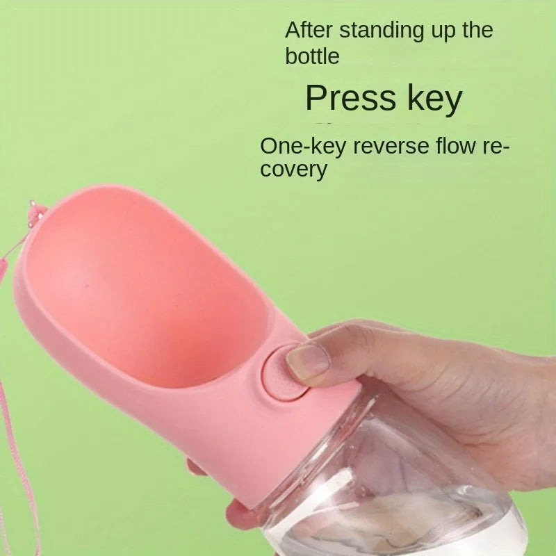 Portable Dog Water Bottle with Bowl – 350ml Leak-Proof Dog Water Bottle QXL