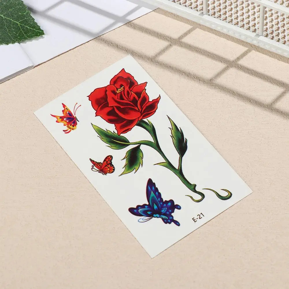 30-Pack Waterproof Temporary Tattoo Stickers | Colorful Body Art Temporary Tattoo Stickers QXL