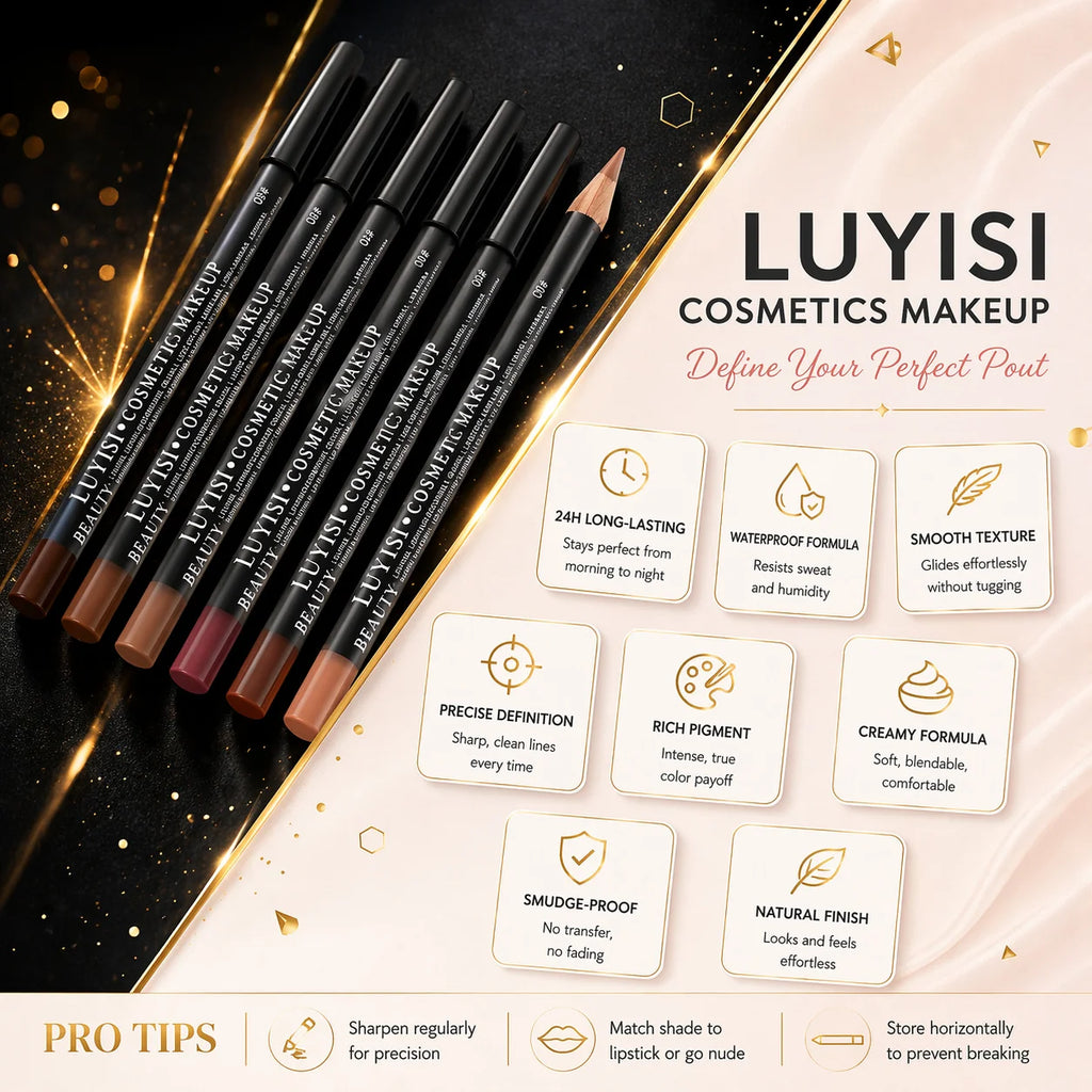 3-Pack Matte Velvet Lip Liner Set | Waterproof High-Pigment Lip Liner Set QXL