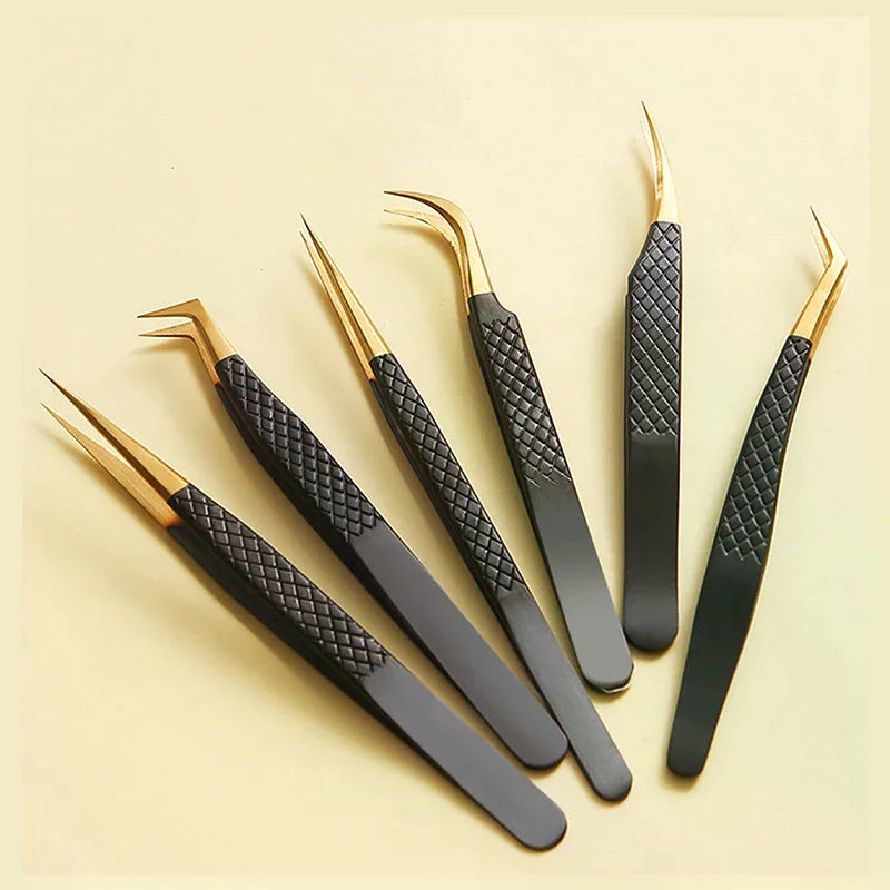 Antistatic Eyelash Extension Tweezers | Precision Stainless Steel Lash Extension Tweezer QXL
