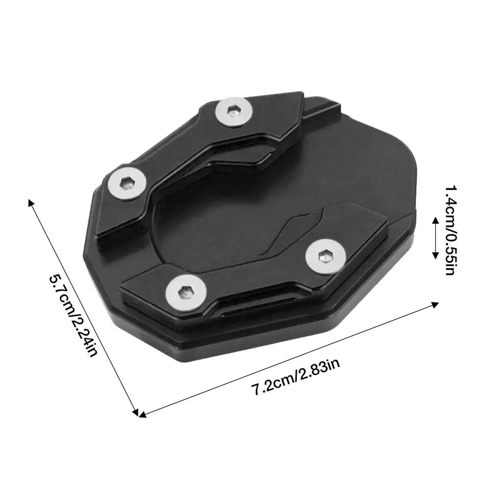 Aluminum Motorcycle Kickstand Extension Pad | Non-Slip Side Stand Kickstand Extension Pad QXL Black