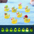 8-Pack Glow-in-the-Dark Mini Duck Figurines | Resin Miniatures Miniature Figurines QXL Default Title