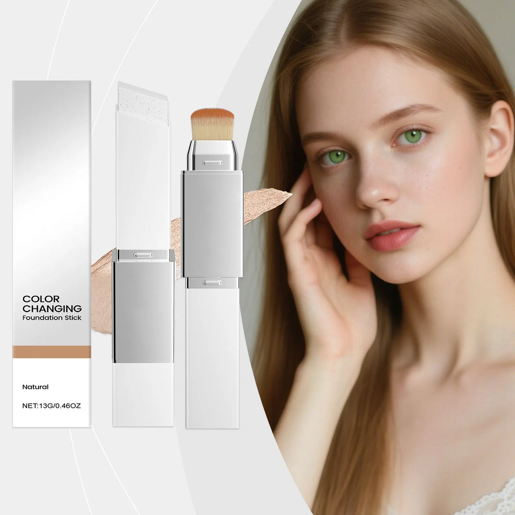 2-in-1 Color-Changing Foundation Stick with Detachable Brush Foundation Stick QXL